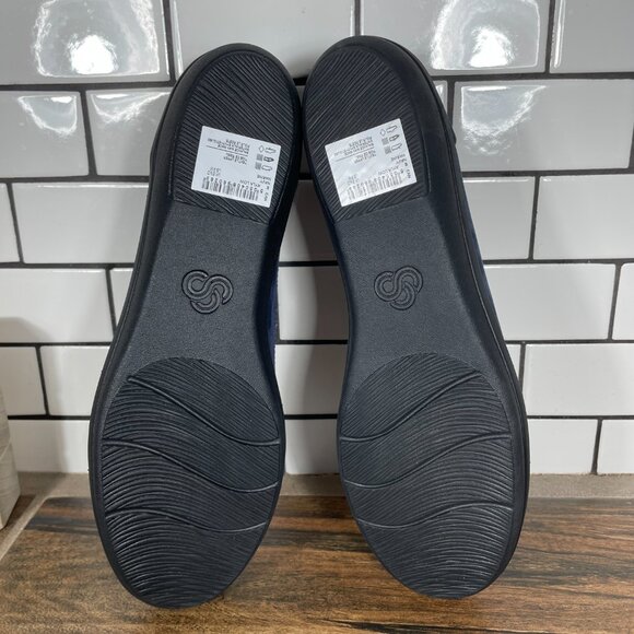 Clarks Ayla Low Womens Size 9 Shoes Navy Cloudsteppers Casual Comfort Slip On - Picture 7 of 13